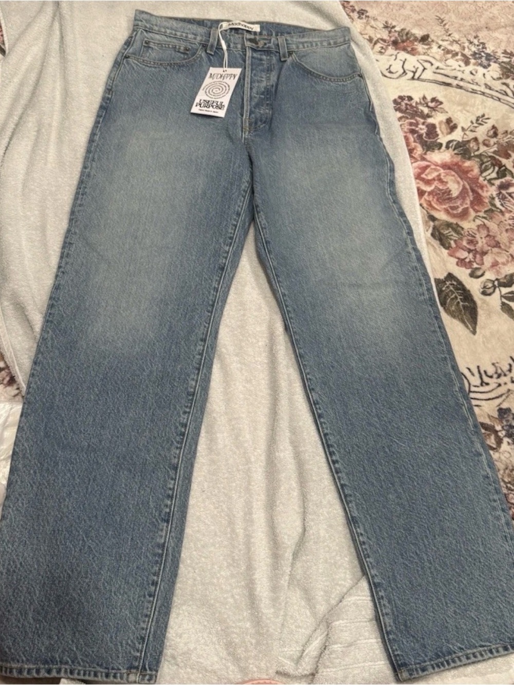 NWT MadHappy Straight Leg Light Wash Denim Jeans Women’s 30 $190 New Tags